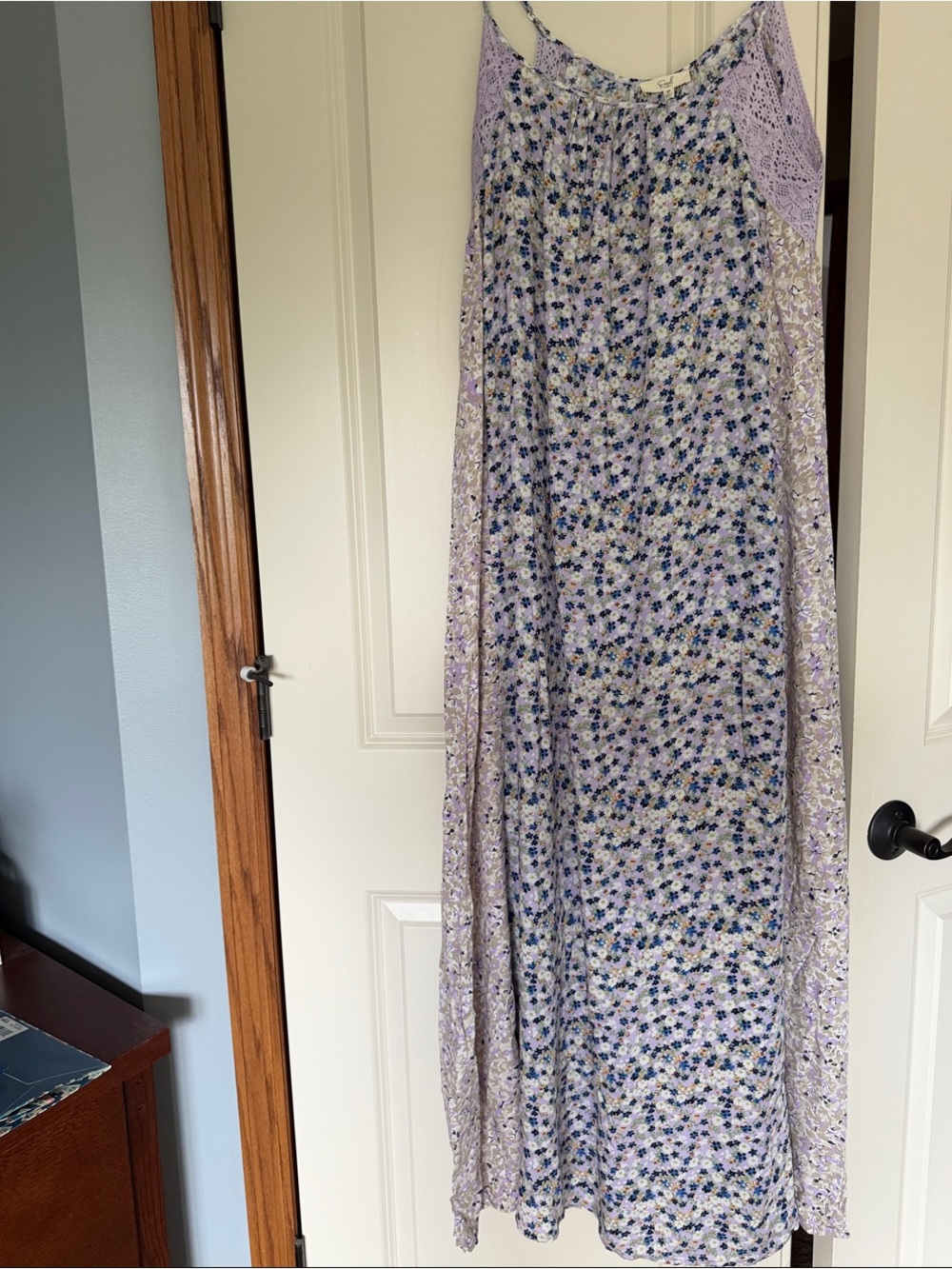 easel Lavender Floral Slip Maxi Dress